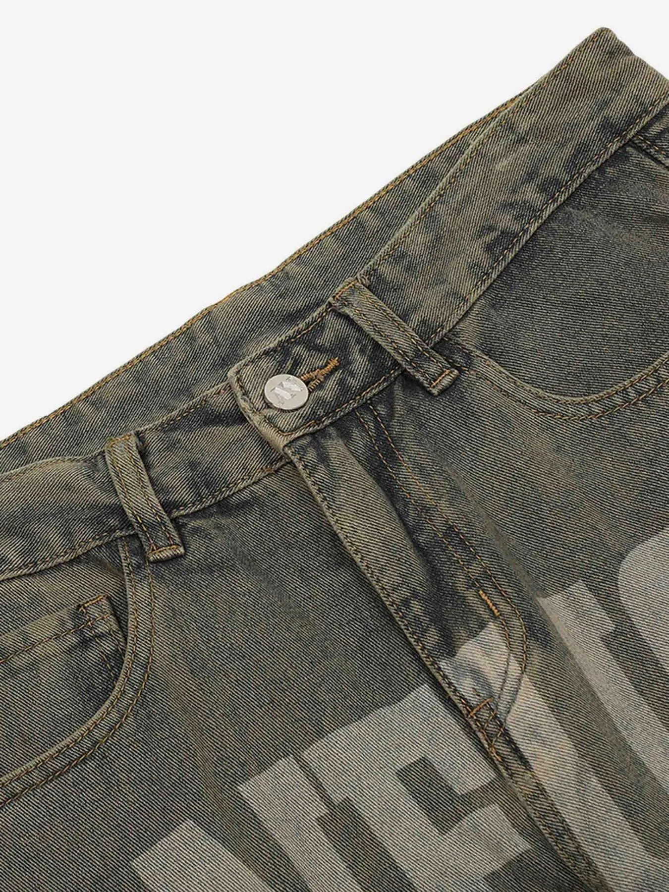 1984 American Vintage Letter Print Jeans - 1722