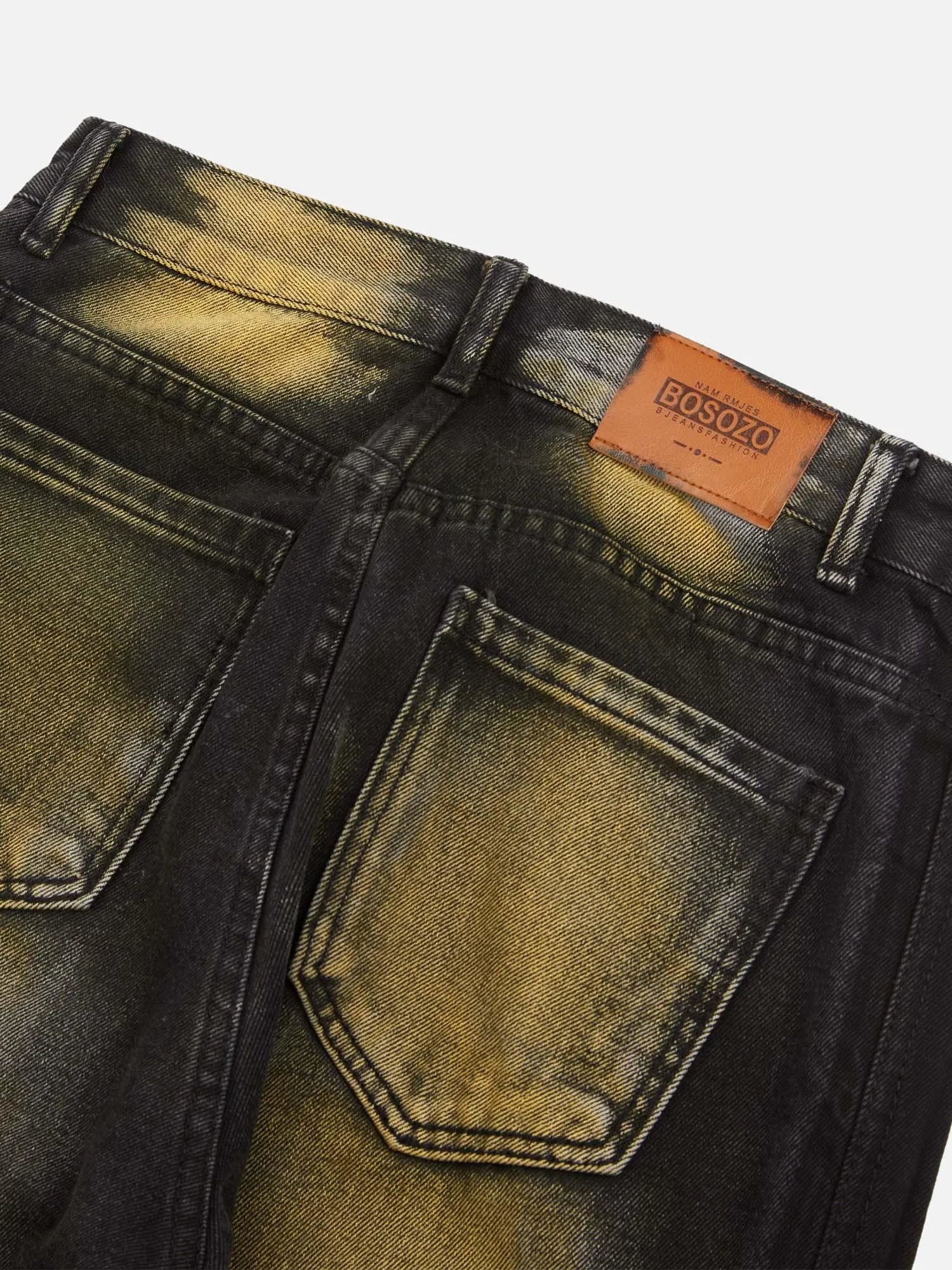 1984 Hip-hop Washed Distressed Loose Spray-dyed Jeans