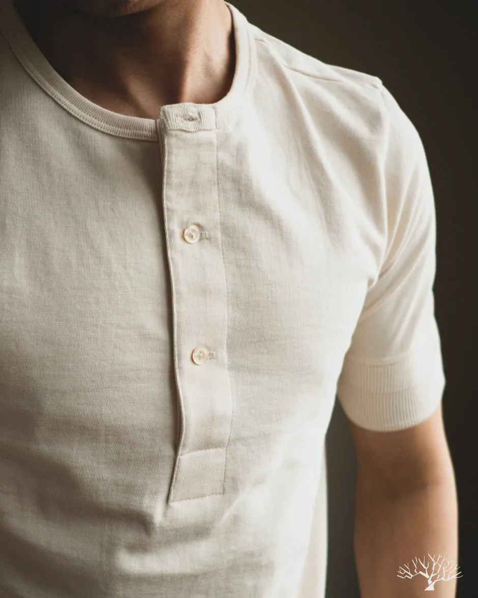 207 Loopwheel Short Sleeve Henley - Nature