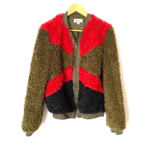 &merci Color Block Sherpa Zipper Jacket- Size M