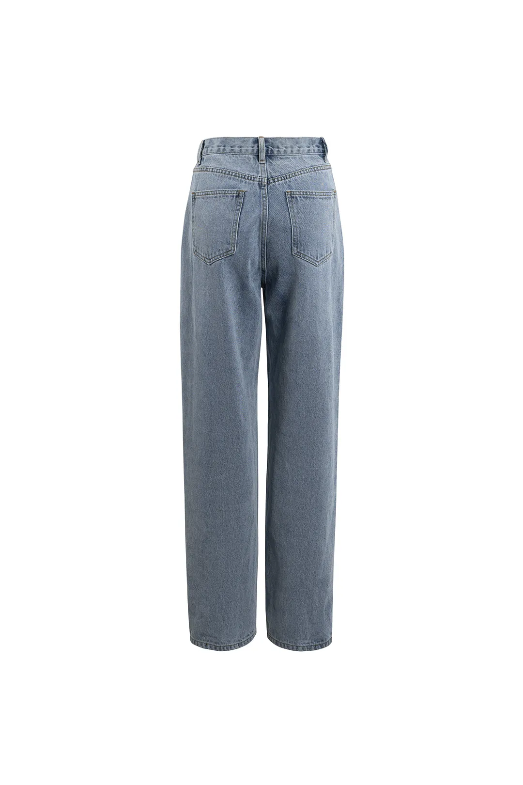 Asymmetric design jeans | Blue washed jeans | Street jeans