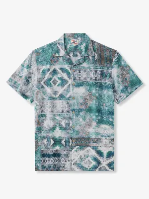 Aztec Geometry Seersucker Camp Shirt