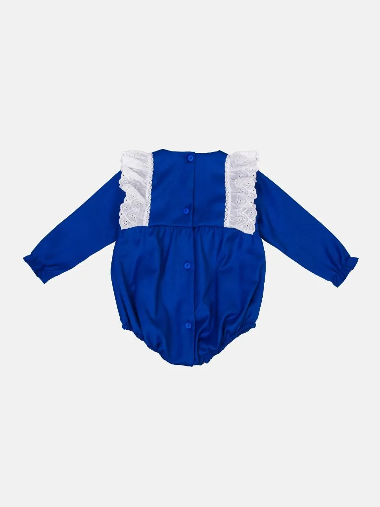 Baby Girl Nevaeh Collection Spanish Romper Set-Royal Blue