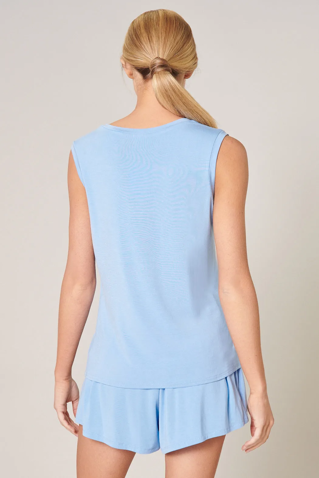 Betty V-Neck Sleeveless Jersey Knit Top