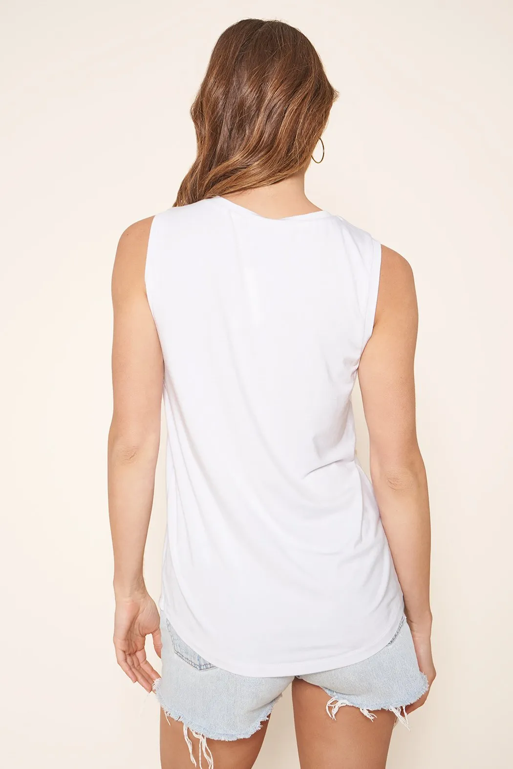 Betty V-Neck Sleeveless Jersey Knit Top