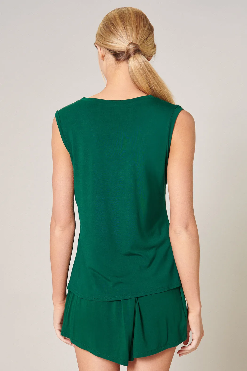 Betty V-Neck Sleeveless Jersey Knit Top