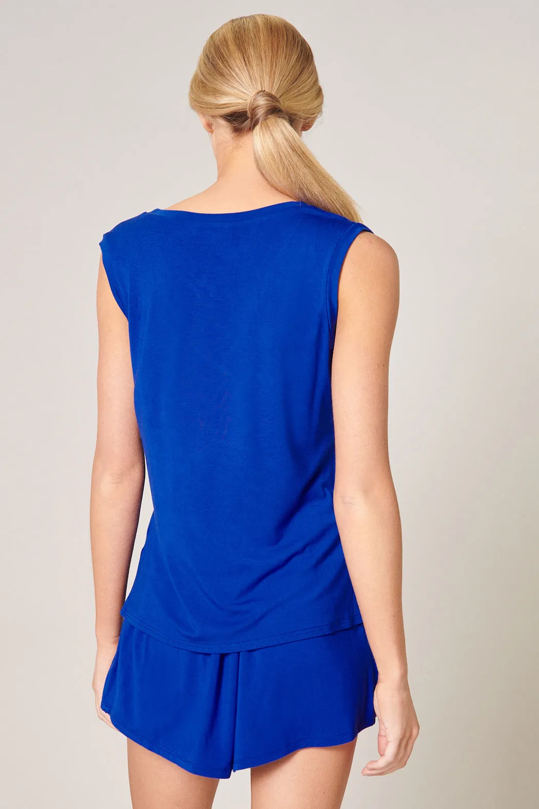 Betty V-Neck Sleeveless Jersey Knit Top