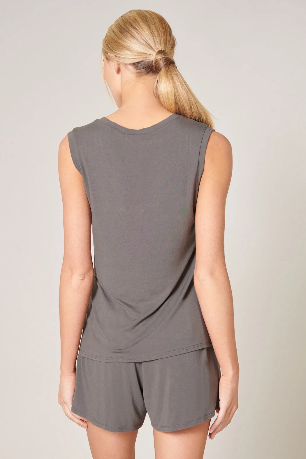 Betty V-Neck Sleeveless Jersey Knit Top