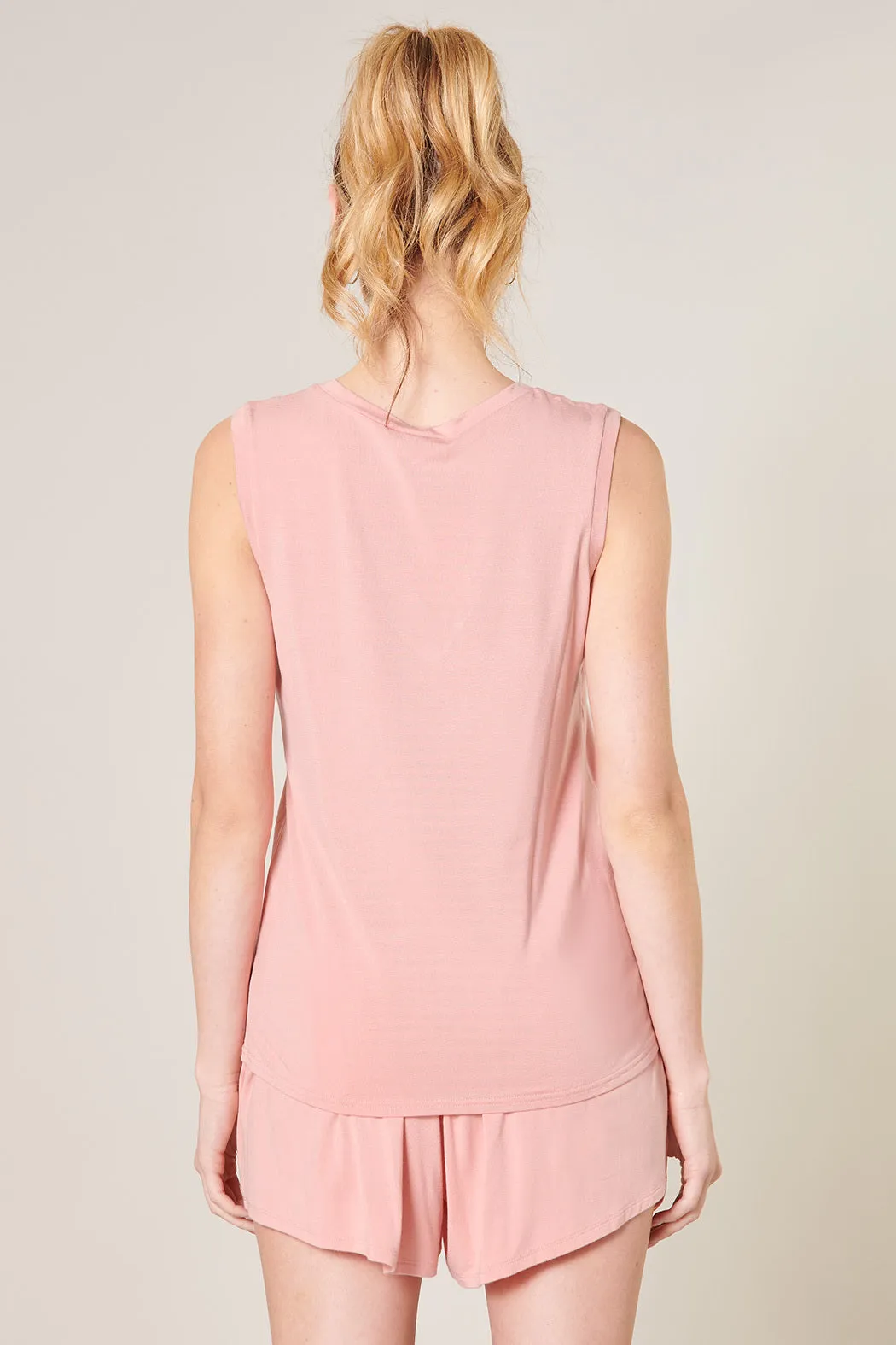 Betty V-Neck Sleeveless Jersey Knit Top