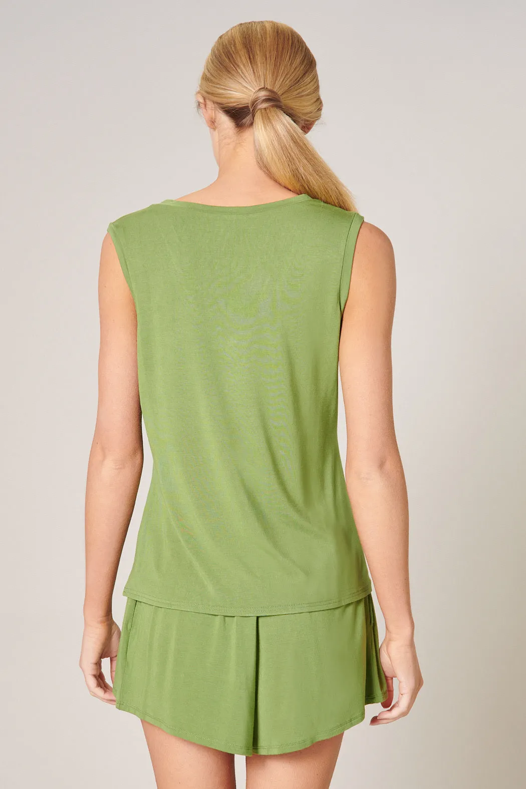 Betty V-Neck Sleeveless Jersey Knit Top