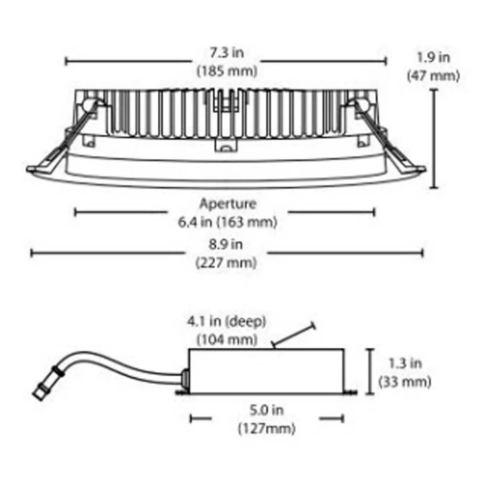 Black Faceplate for NICOR DLE8 Series Downlights