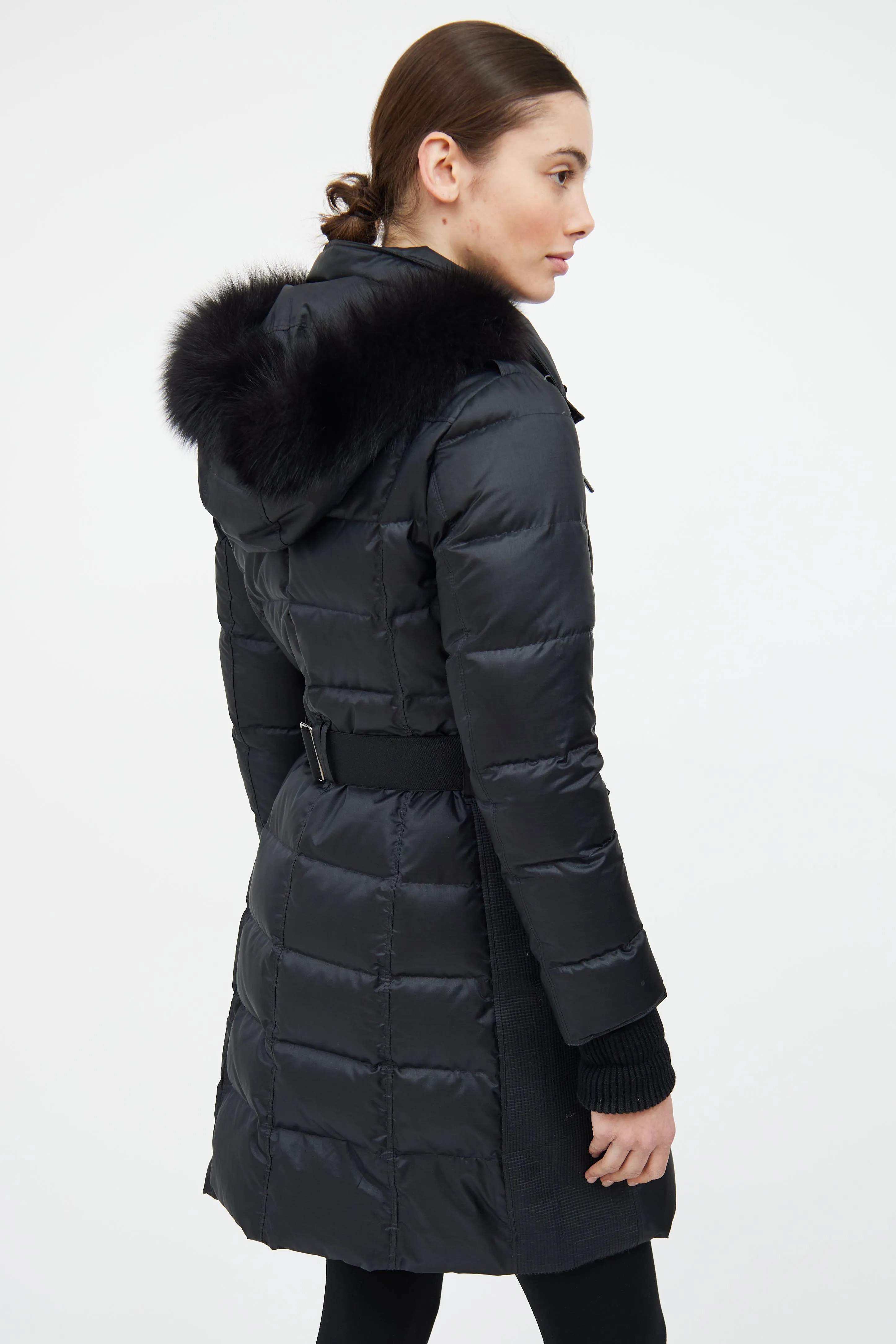 Black Fur Trim Down Coat