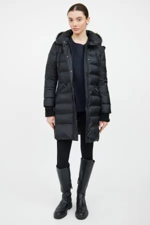 Black Fur Trim Down Coat