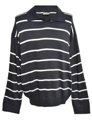 Blue Striped Jumper - M