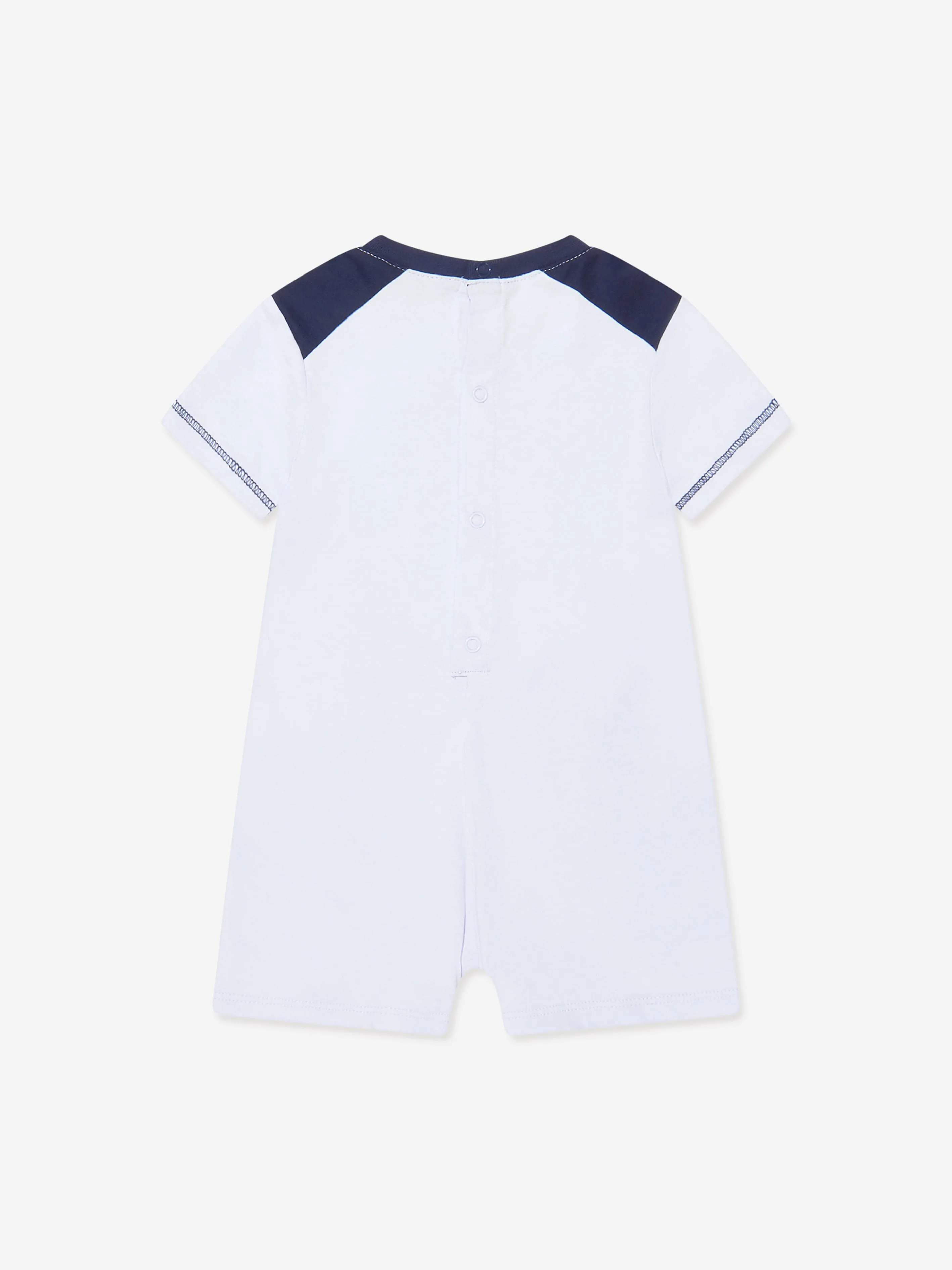 BOSS Baby Boys Organic Cotton Logo Romper in Blue