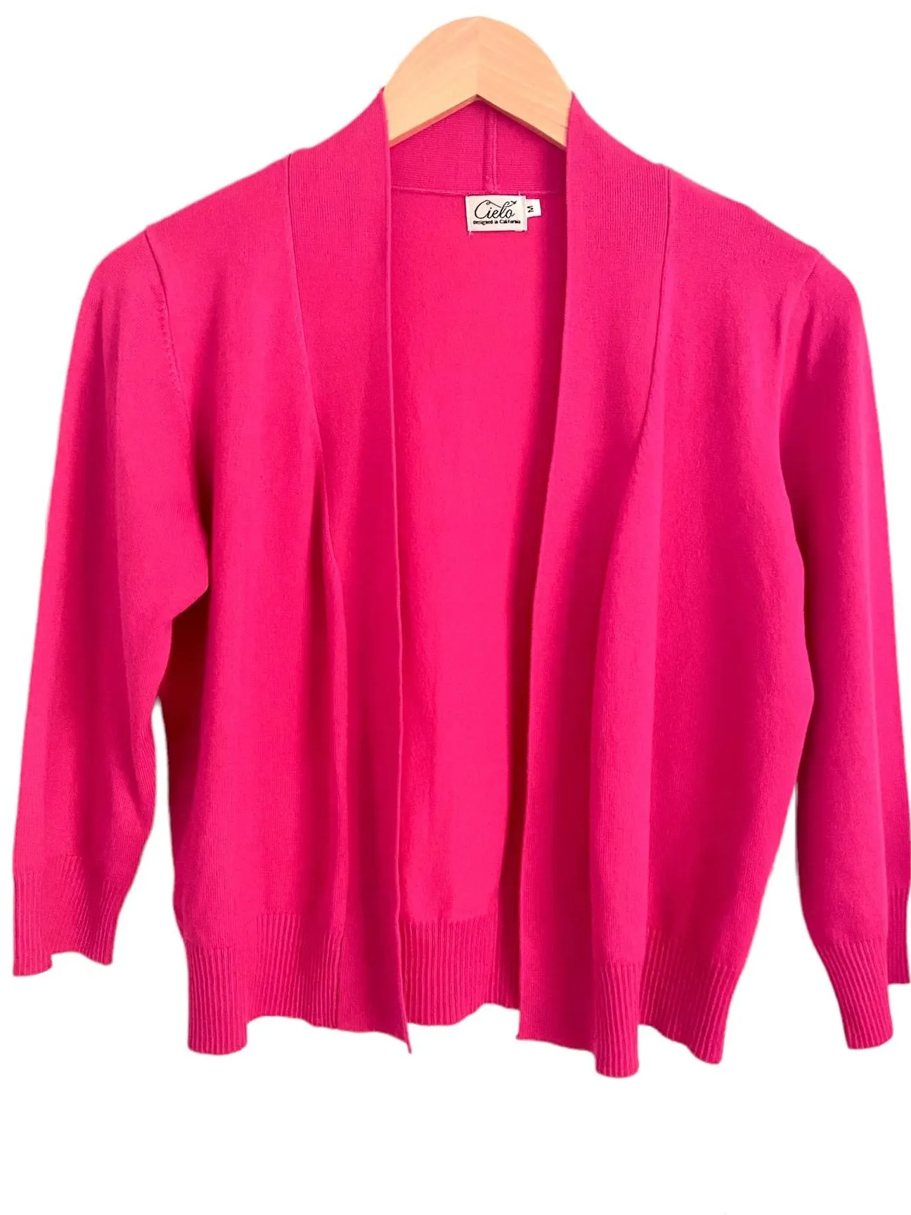 Bright Winter Pink Open Cardigan