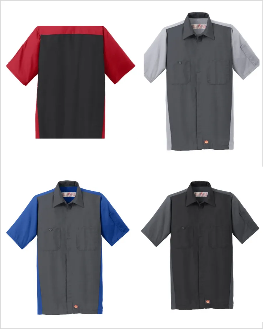 Buick Script Red Kap Short Sleeve Two-Tone Mechanic Shirt