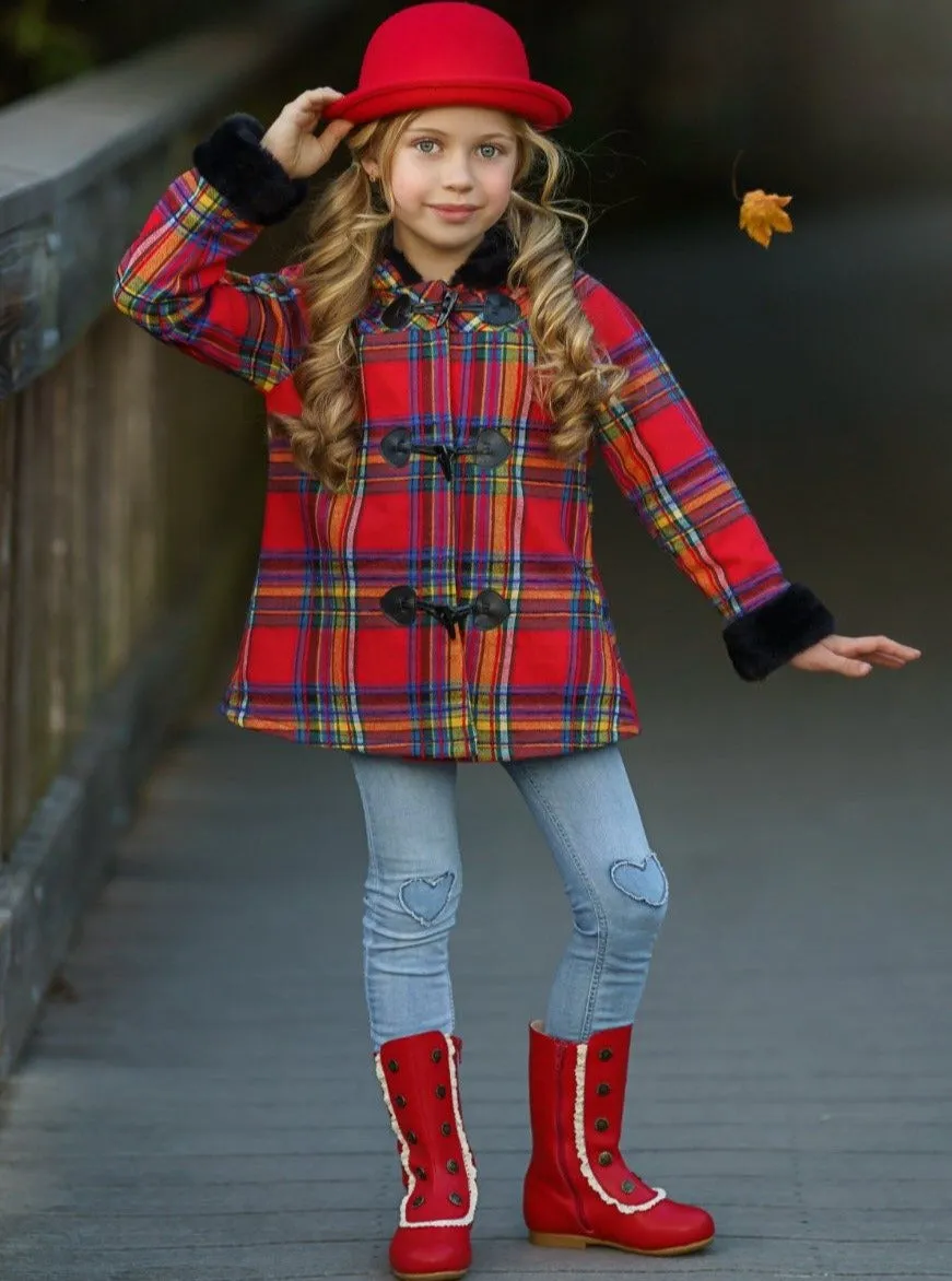 Bundled Up Love Plaid Hoodie Coat