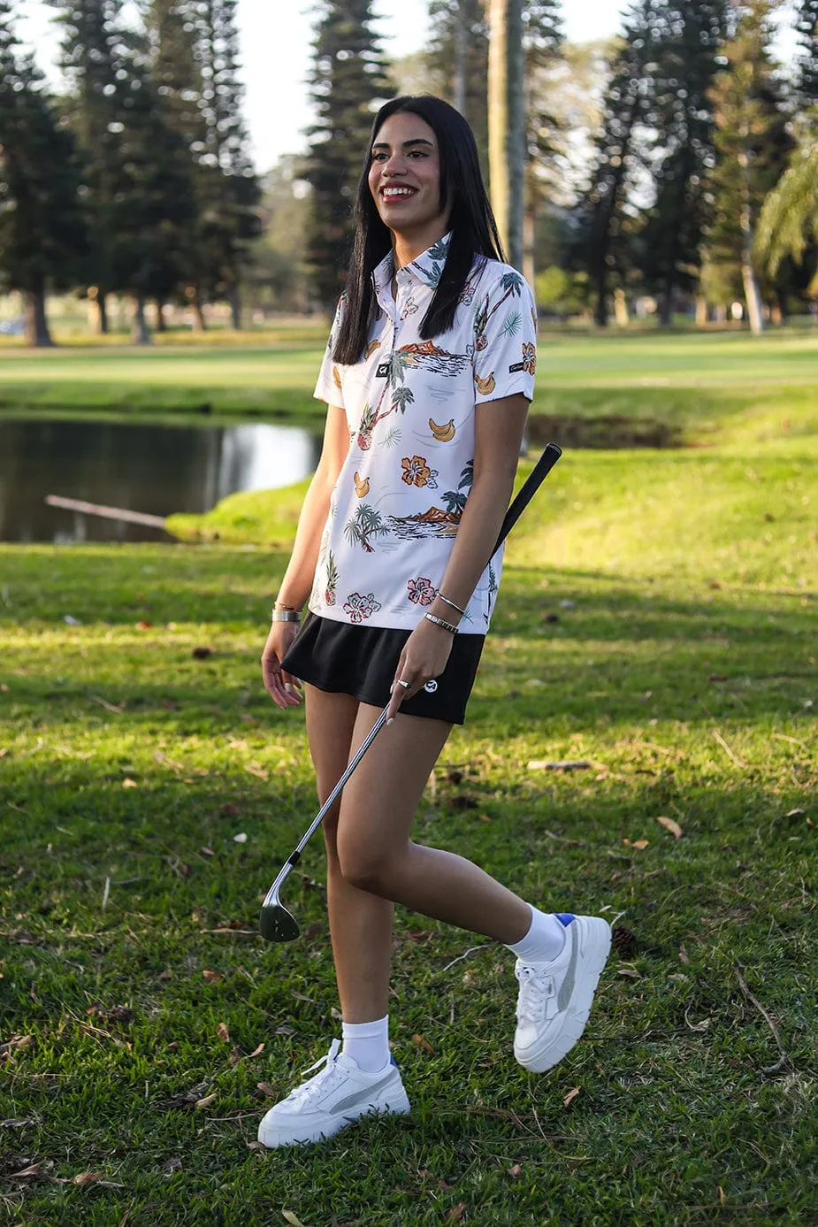 CA Ladies Funky Golf Shirt | Palm Tree Resort