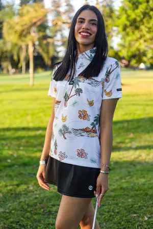 CA Ladies Funky Golf Shirt | Palm Tree Resort