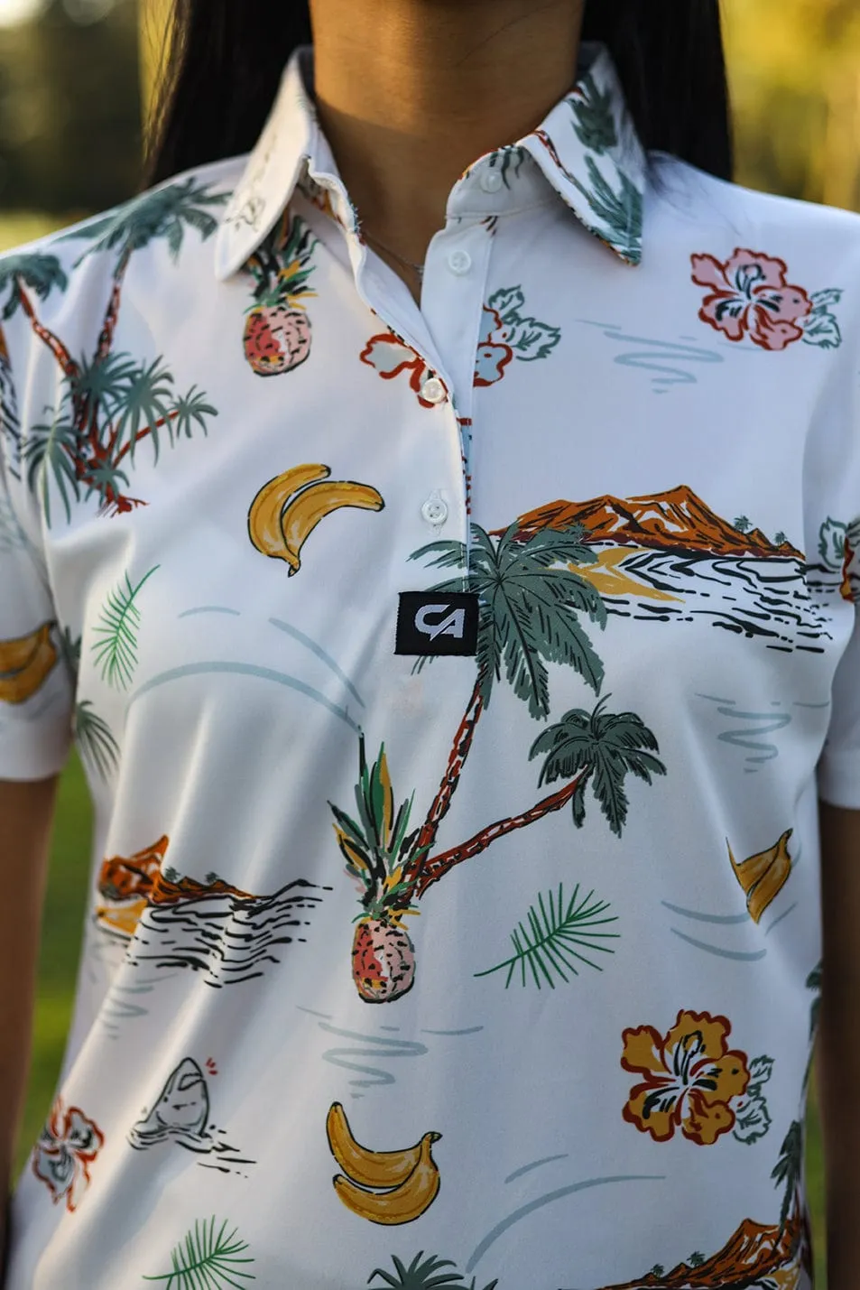 CA Ladies Funky Golf Shirt | Palm Tree Resort