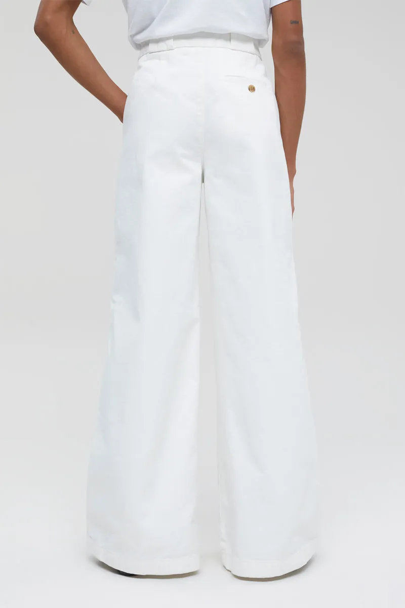 Closed - Jean Wide Legs En Coton Biologique - Blanc - Femme