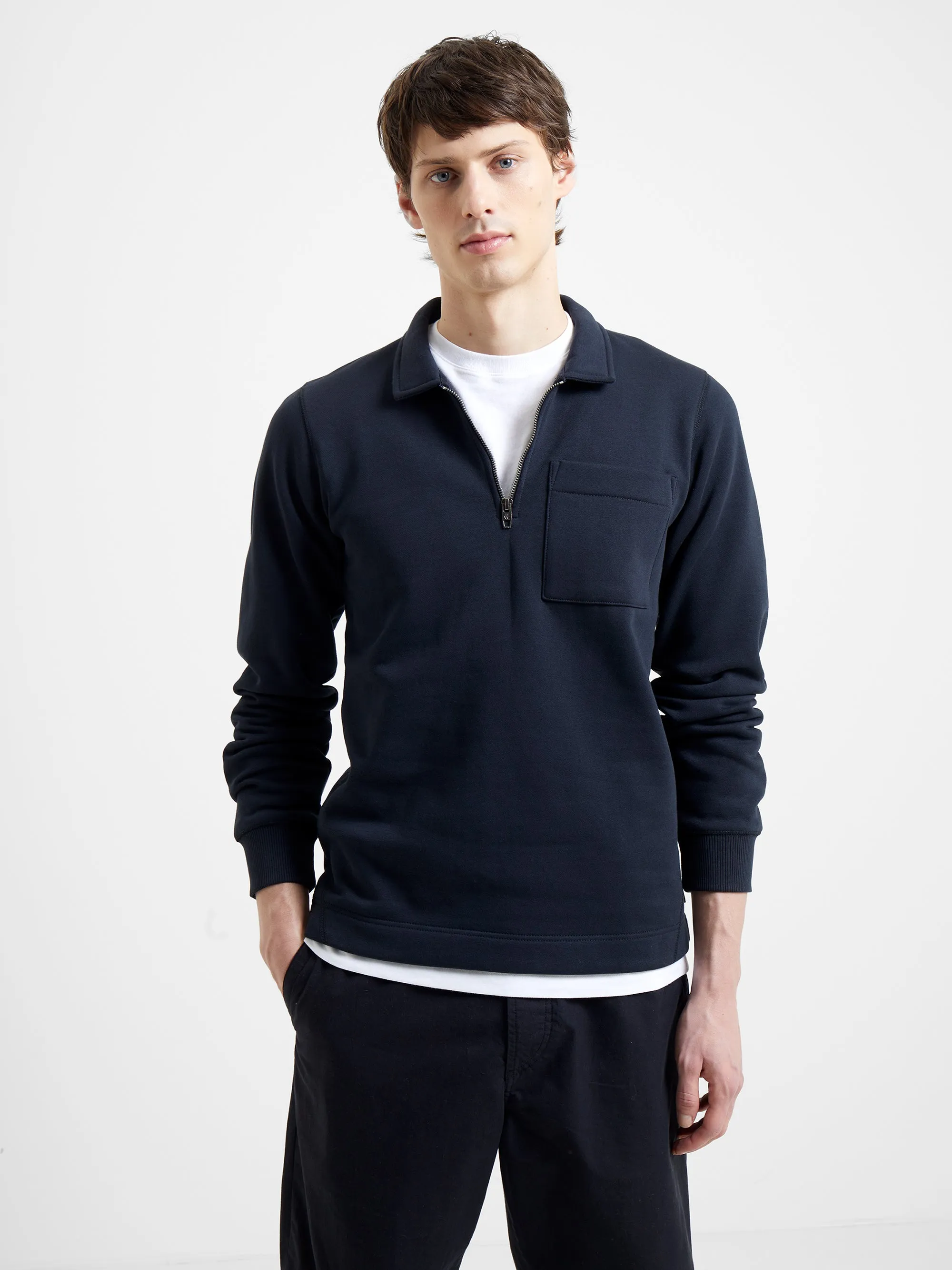 Collared Half Zip Pocket Jumper