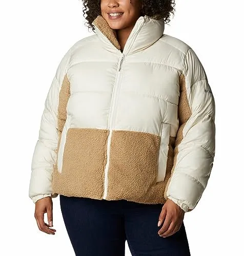 Columbia Womens Leadbetter Point Sherpa Hybrid Jacket, Chalk, Beach, L