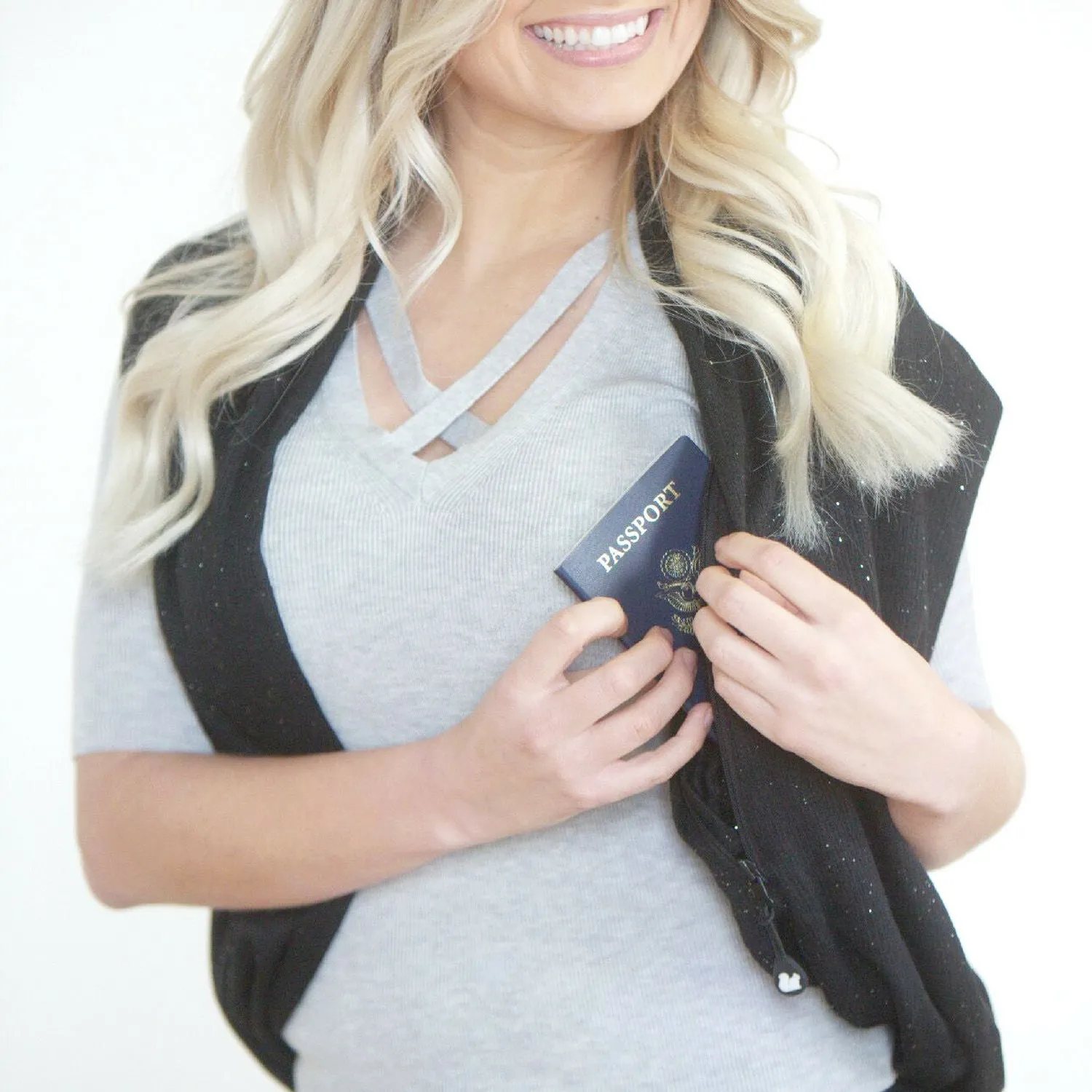 Convertible Infinity Scarf with Pocket™ | Shimmer Black