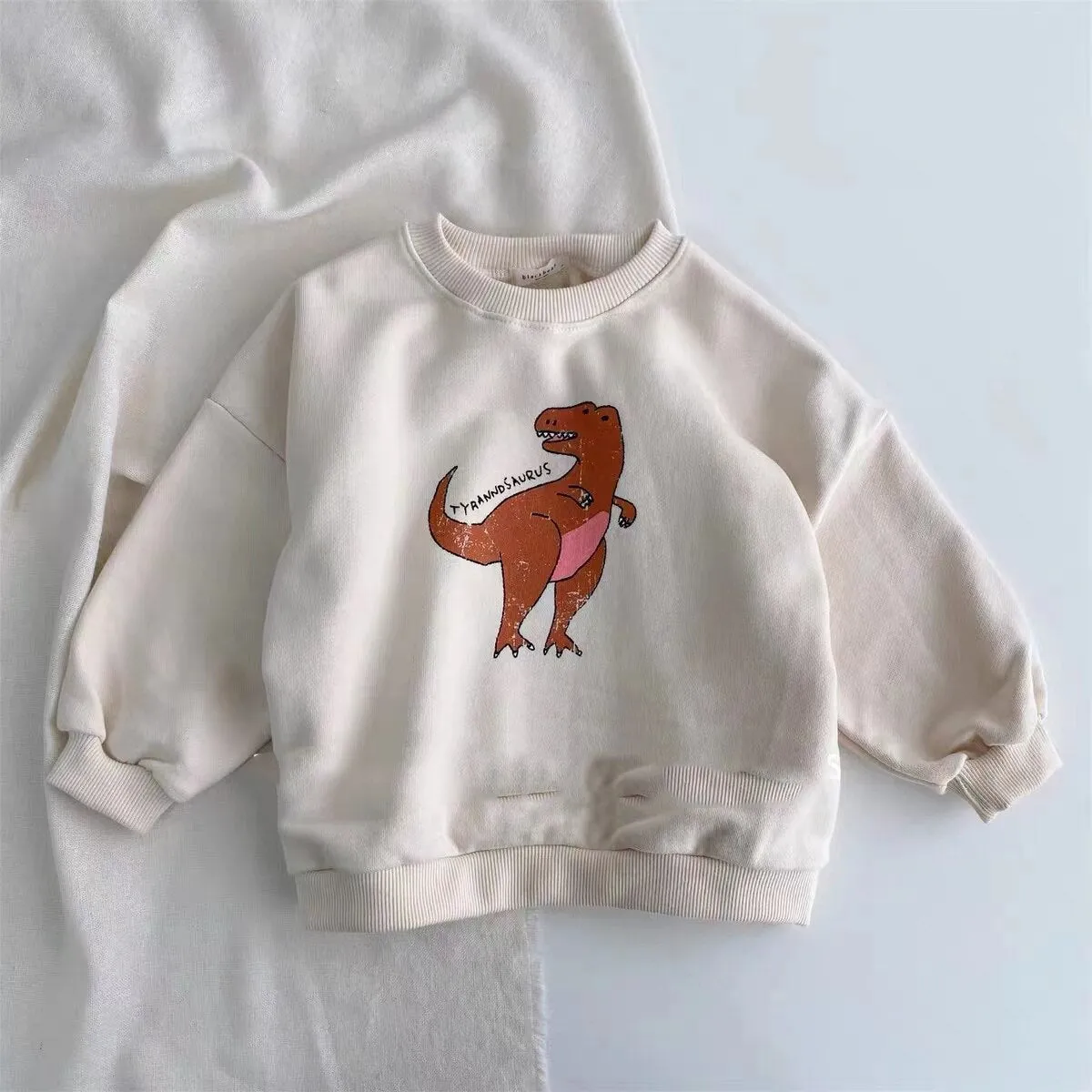 Cotton Dinosaur Round Neck Sweatshirt