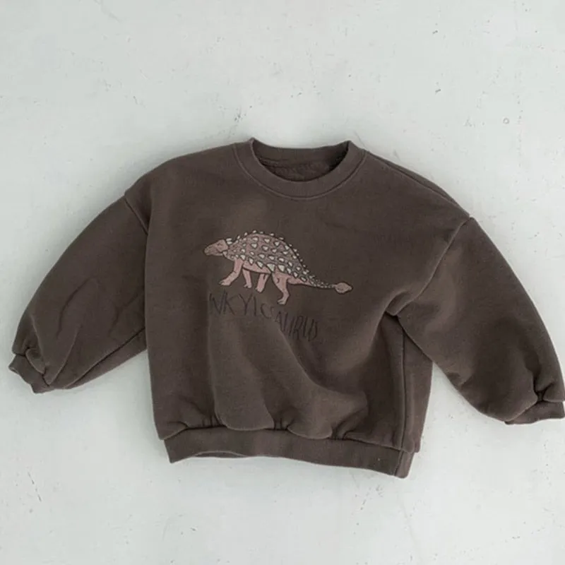 Cotton Dinosaur Round Neck Sweatshirt