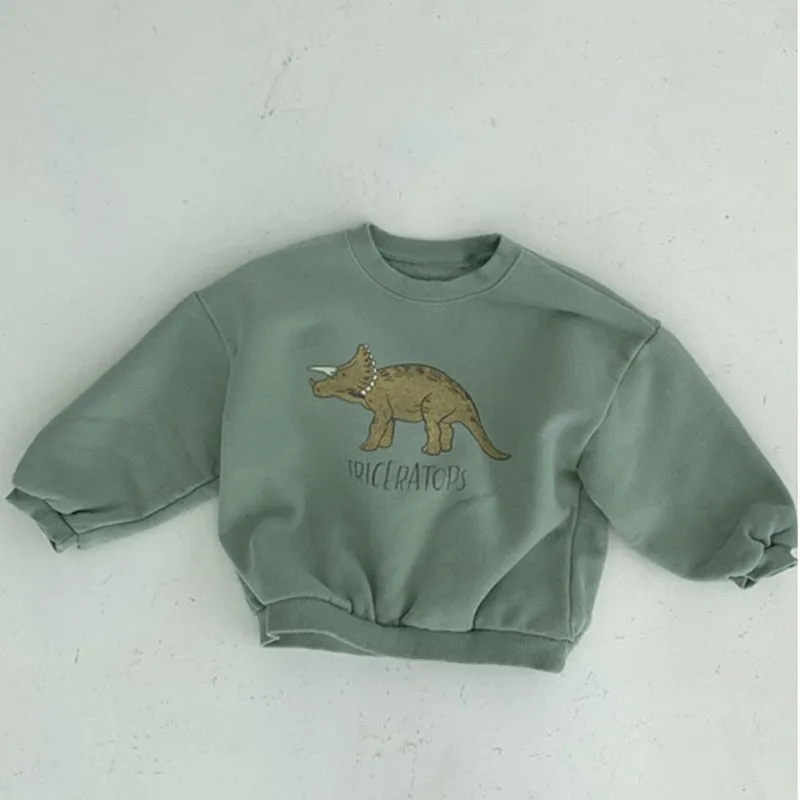 Cotton Dinosaur Round Neck Sweatshirt