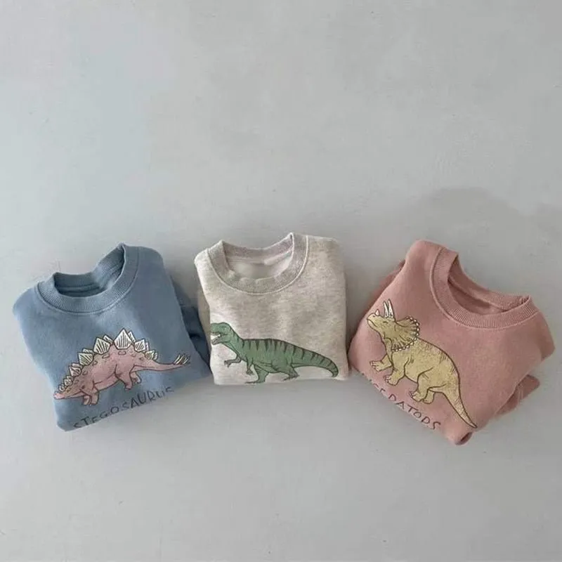 Cotton Dinosaur Round Neck Sweatshirt