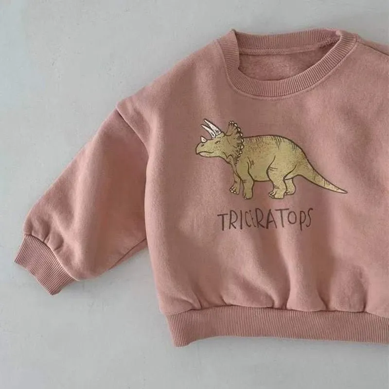 Cotton Dinosaur Round Neck Sweatshirt