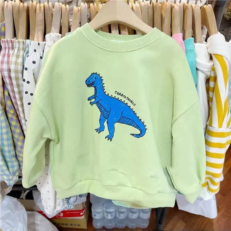 Cotton Dinosaur Round Neck Sweatshirt