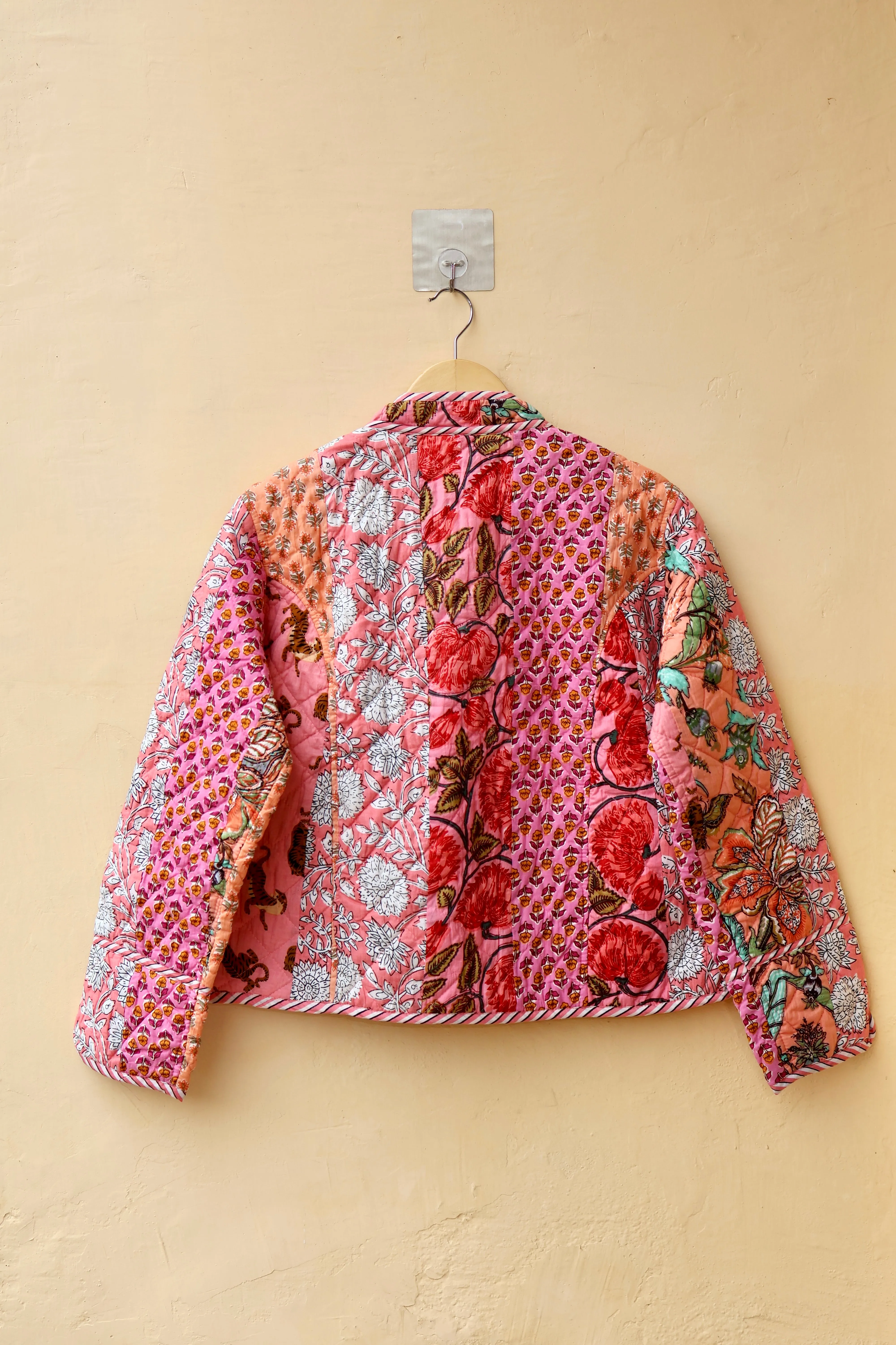 Cotton Handcrafted Kantha Jacket, Patchwork Women’s Quilted Reversible Coat, Kimono Indian Hand Block Printed Vintage Style Boho Vest, Autumn Gift for her