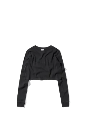 Cropped Thermal Longsleeve Tee