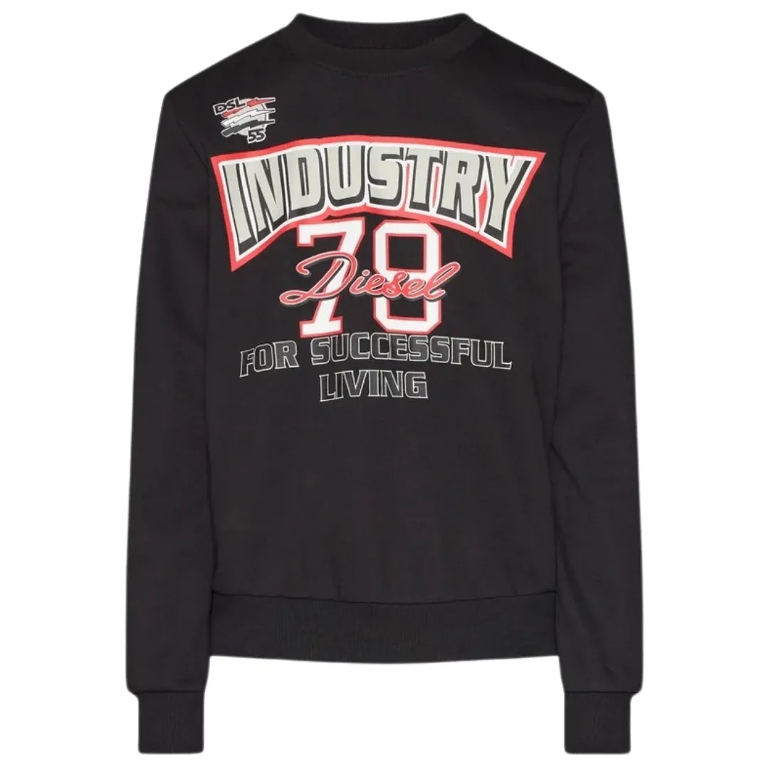 Diesel Industry 78 Logo Black Sweatshirt