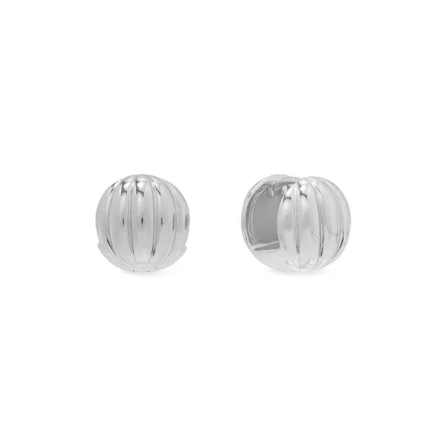 Dome Ripple Silver 11mm Earrings