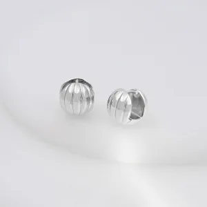 Dome Ripple Silver 11mm Earrings