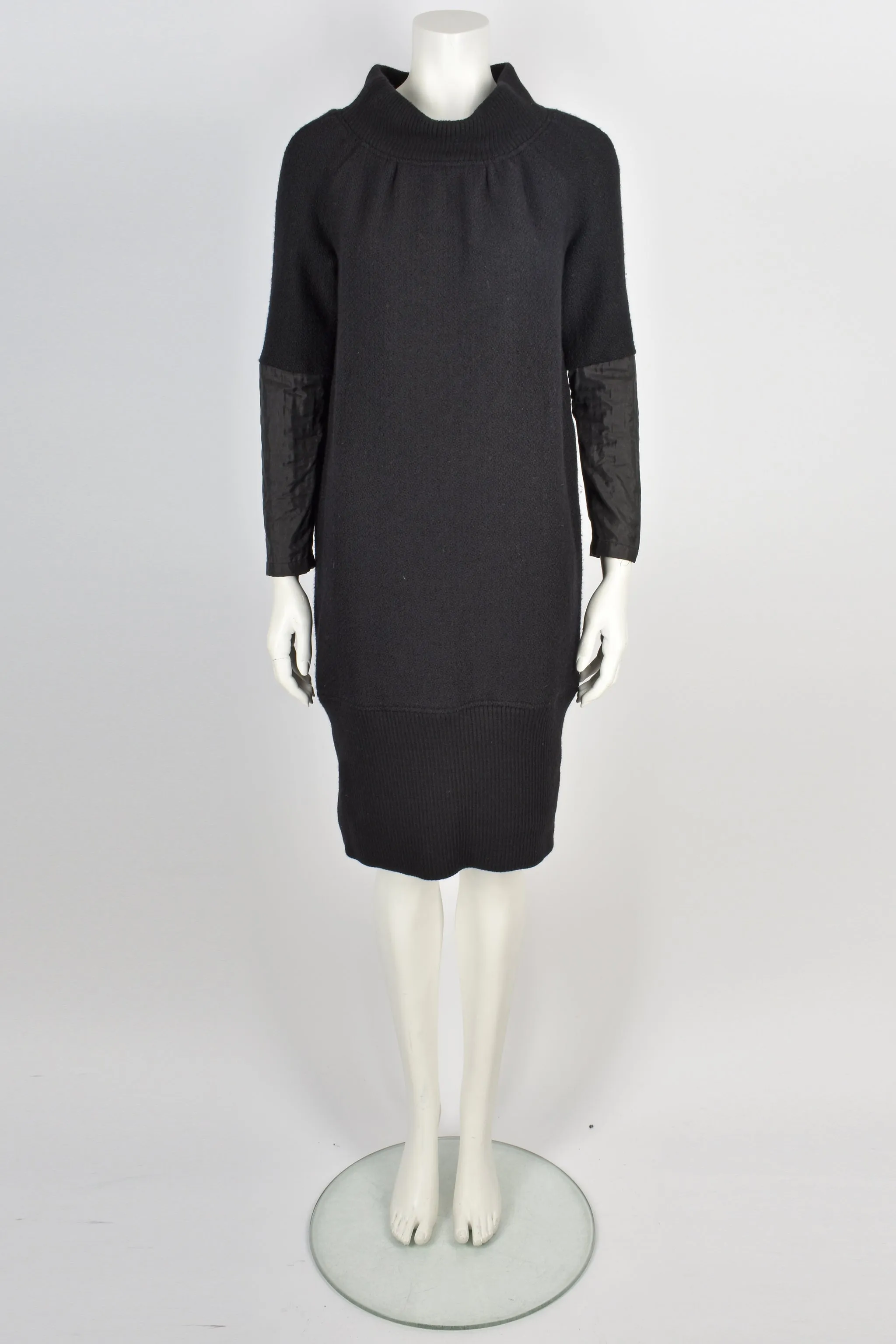 DRIES VAN NOTEN black wool sweater dress M