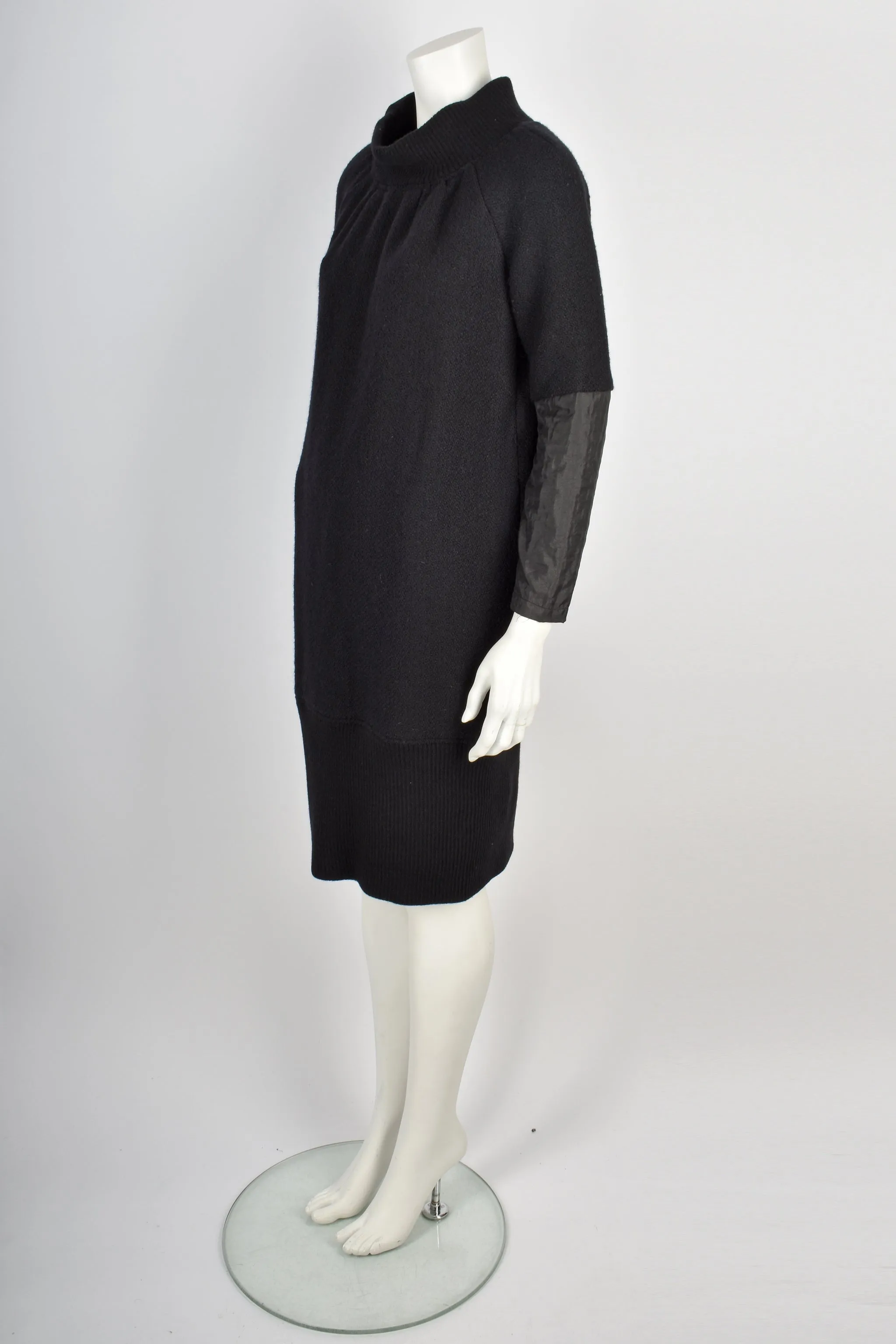 DRIES VAN NOTEN black wool sweater dress M