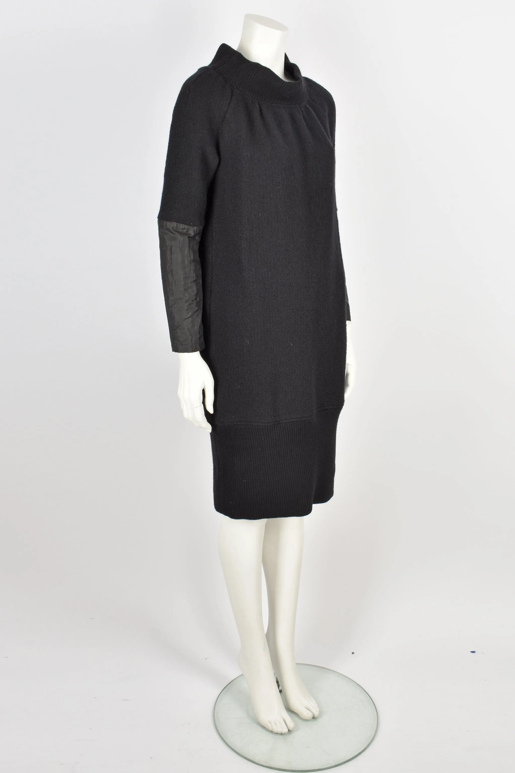 DRIES VAN NOTEN black wool sweater dress M