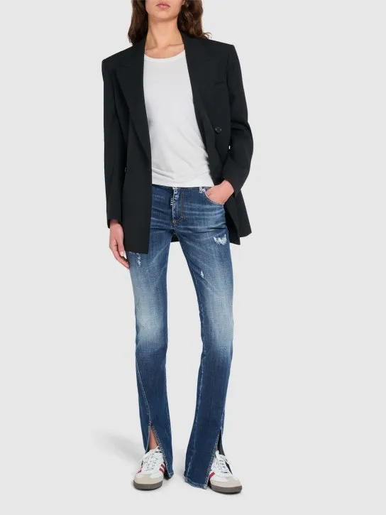 Dsquared2   Icon mid rise straight jeans w/slits 