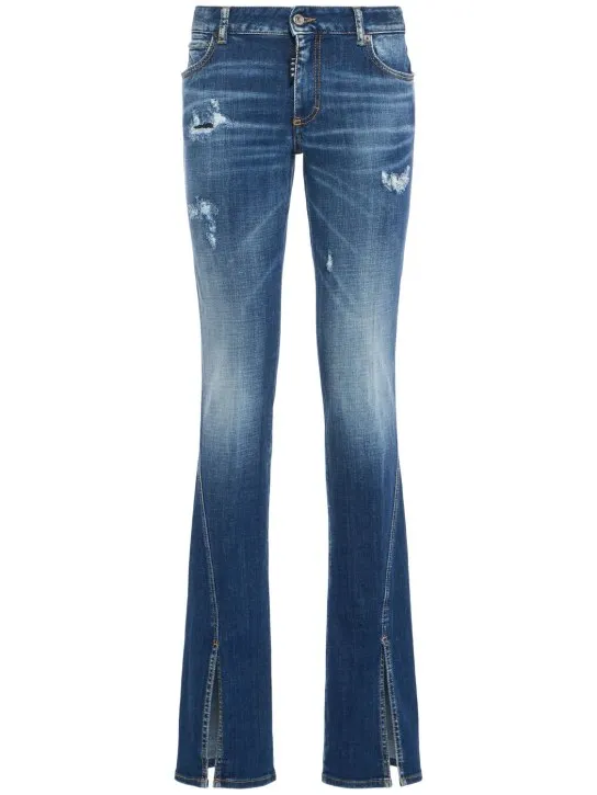 Dsquared2   Icon mid rise straight jeans w/slits 