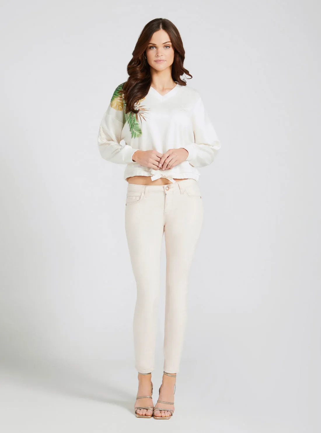 Eco White Glam Palm Jumper