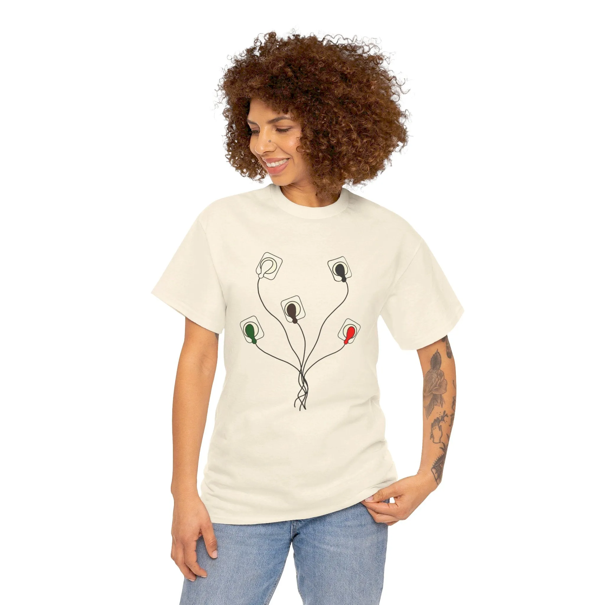 EKG Leads Unisex Heavy Cotton Tee