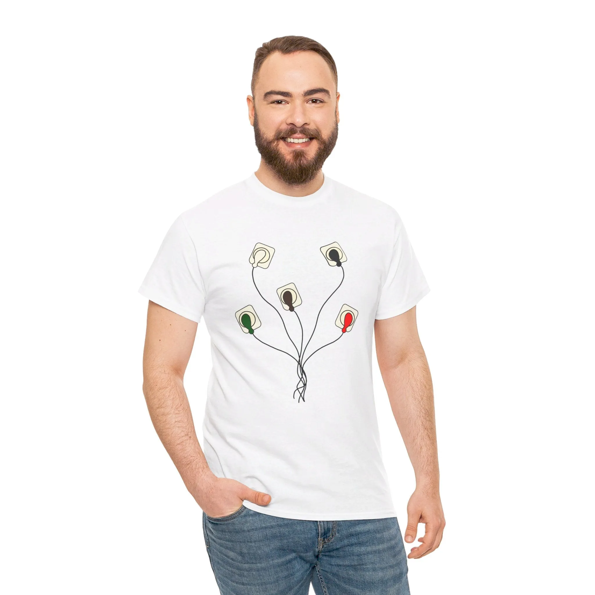 EKG Leads Unisex Heavy Cotton Tee