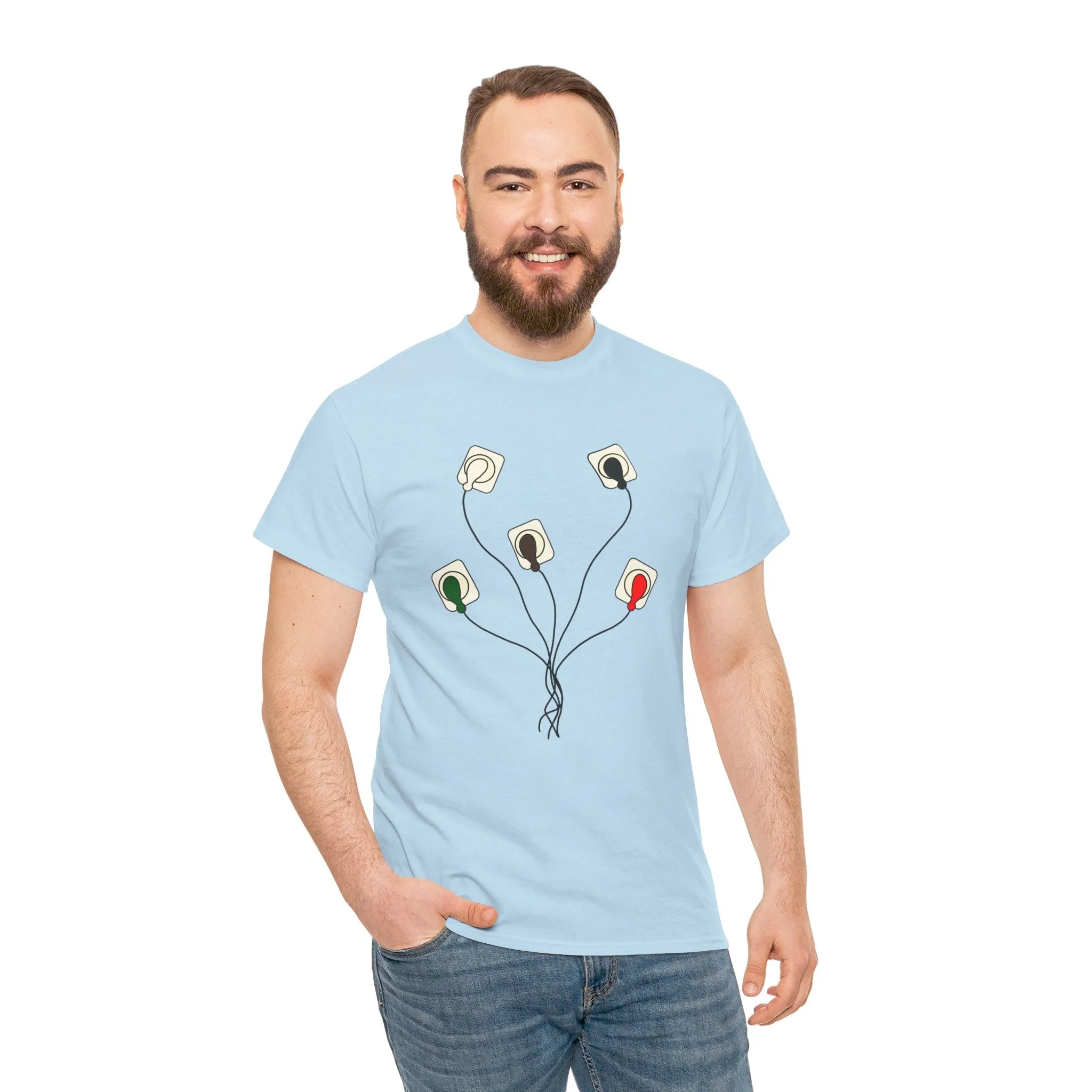 EKG Leads Unisex Heavy Cotton Tee