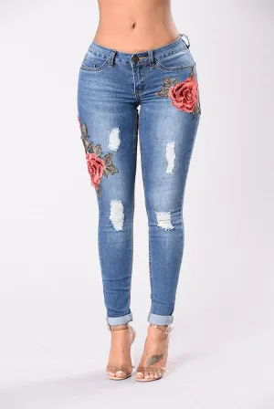 European and American embroidery jeans